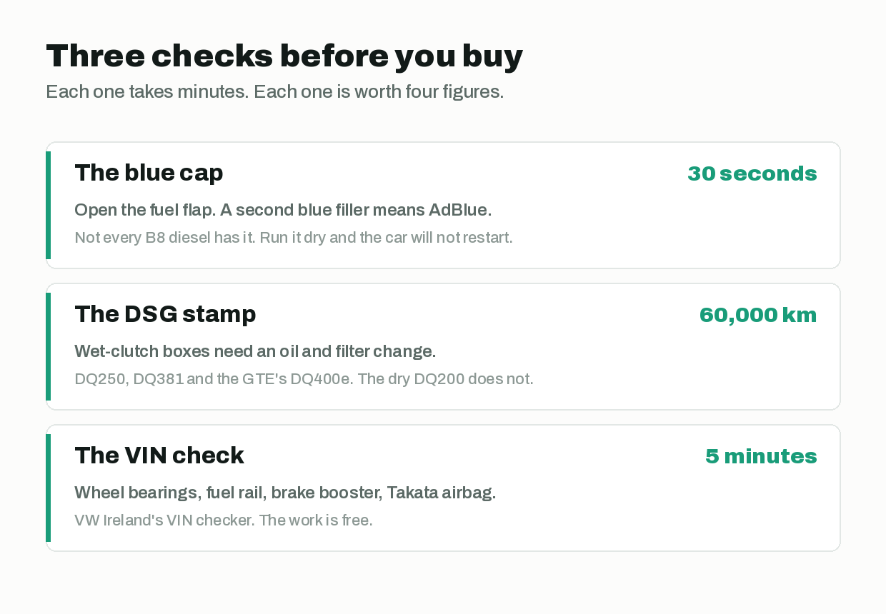 Three checks to make before buying a used Volkswagen Passat